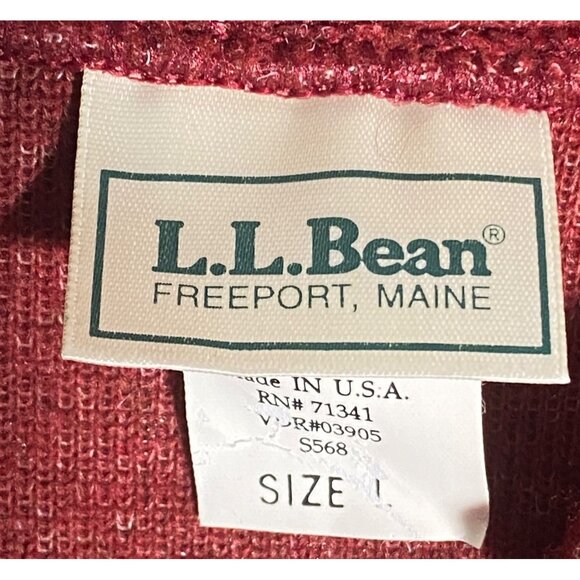 L.L.Bean Womens Red wine Henley Button-Up Sherpa Fleece Pullover Sweatshirt  L - Picture 5 of 9